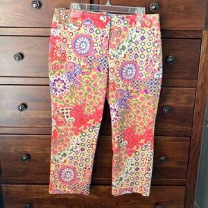 J.CREW City Fit Cropped Cotton Floral Pants Size 8